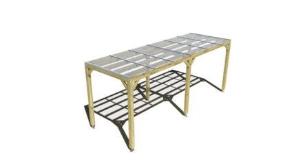 Pergola bois • 6m x 2m • indépendante • sens largeur • couverture étanche transparente incluse • livraison comprise