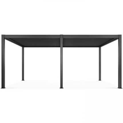 Pergola bioclimatique autoportée gris 3 x 6 x 2.5 m Athenes- Oviala