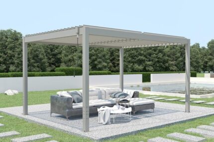 Pergola Bioclimatique SANTA 4x3 m autoportée Aluminium Taupe