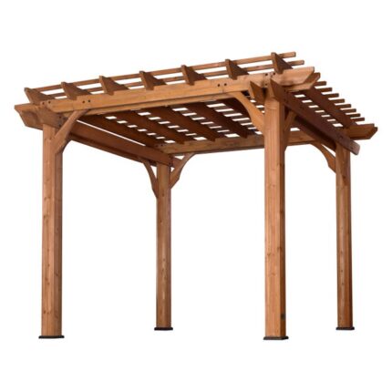 Backyard Discovery Pergola Bois, 100% Bois de Cèdre - Pergola Terrasse 305x305cm - Pergola Jardin Facile à Assembler - Pergola Autoportée au Design