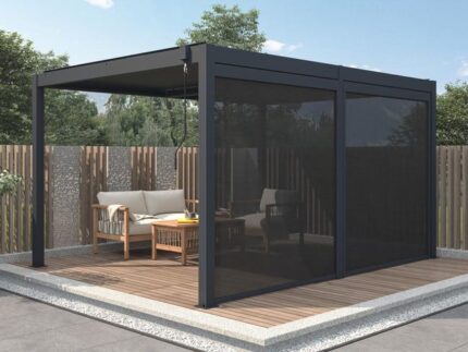 Rideau rétractable pour pergola bioclimatique - L3,67 x H2,05 m - VIADANA