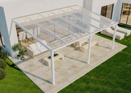 Abri de terrasse Classic Terrando, 6x4m dim. ext. (cas échéant incl. débord de toit) naturel, épaisseur paroi : 24m² superficie totale