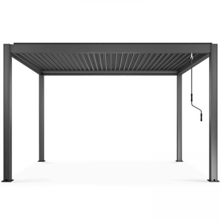 Pergola bioclimatique autoportée gris 3 x 4 x 2.5 m Athenes- Oviala