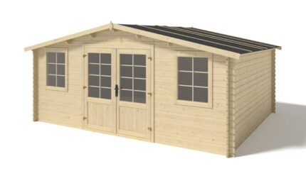 Abri de jardin en bois - 20m2 - 5x4m - Ep. 28mm - Couleur: naturel - DOM526 - ALTANKA