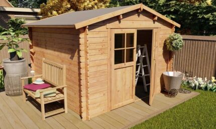 Abri de jardin TOUSCHALETS MARMANDE 9 bois traité autoclave 280x280cm ép 28mm