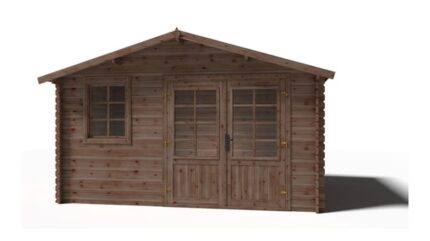 Abri de jardin en bois - 11,70m2 - 3,90x3m - Traité - Ep. 34mm - Couleur: marron - DOM562 - ALTANKA