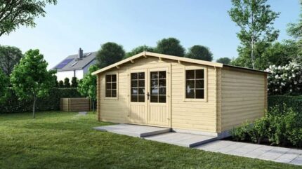 Abri de jardin en bois - 25m2 - 5x5m - Ep. 40mm - Couleur: naturel - DOM612 - ALTANKA