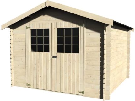Abri jardin bois "Flodovrak" - 8.88 m² - 2.98 x 2.98 x 2.32 m - 28 mm