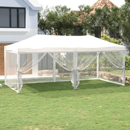 Tente de réception pliable avec parois Blanc 3x6 m vidaXL