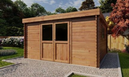 Abri de jardin TOUSCHALETS JONZAC 15 bois traité autoclave 370x370cm ép 28mm