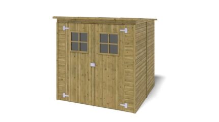 Abri de jardin en bois 3,42 m2 - 1,90x1,80 m - traité - Couleur: vert - DOM10 - ALTANKA