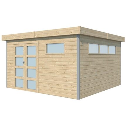 Chalet en bois profil aluminium contemporain 14.82 m² Avec gouttière Gardenas