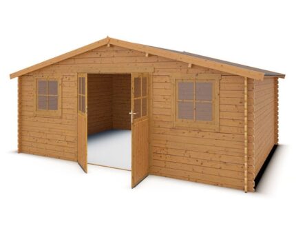 Abri de jardin bois marron 19,5 m2 Neptune