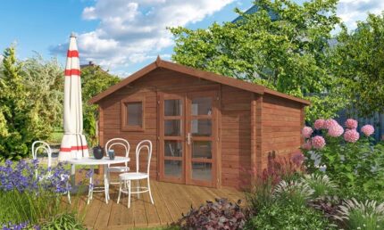 Abri de jardin TOUSCHALETS AUBAGNE 11 bois traité autoclave 390x300cm ép 44mm