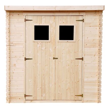 Abri de jardin en bois TIMBELA M311 - Stockage extérieur l204xL142xH200cm/2.22m2- Petit abri à outils, Local à vélos - Toit imperméable, fenêtres