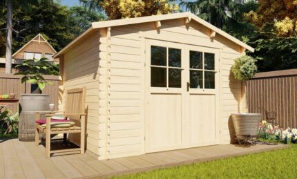 Abri de jardin TOUSCHALETS MARMANDE 9 bois 280x280cm ép 28mm