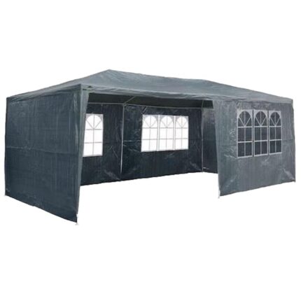 MaxxGarden Tonnelle de Jardin 3x6 m - 18m² - Pavillon pliante - Avec Panneaux Latéraux - Tente de Jardin Réception Rapide à Installer - Gris