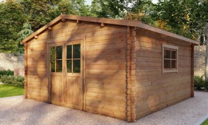 Abri de jardin TOUSCHALETS MARMANDE 18 bois traité autoclave 432x382cm ép 28mm