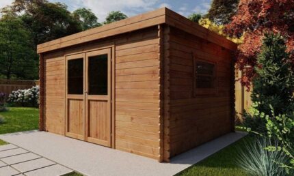 Cabanon de jardin TOUSCHALETS JONZAC 12 bois traité autoclave 380x280cm ép 28mm