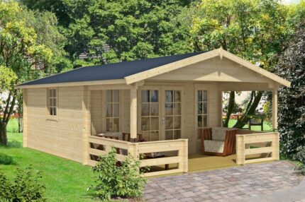 Abri de jardin Strömsund ISO Alpholz, 4.8x6.7m dim. ext. (cas échéant incl. débord de toit) imprégné, 44mm, 32,3m² superficie totale