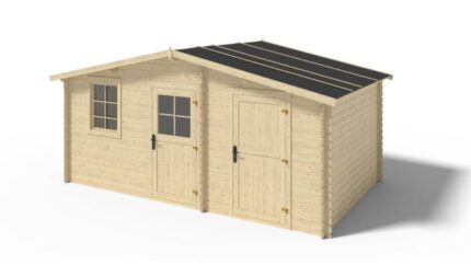 Abri de jardin en bois - 15m2 - 5x3m - Ep. 28mm - Couleur: naturel - DOM578 - ALTANKA