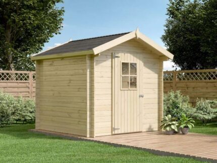 Cabane à outils Luzern Alpholz, 2.9x2.9m dim. ext. (cas échéant incl. débord de toit) naturel, épaisseur paroi : 19mm, 8,2m² totale