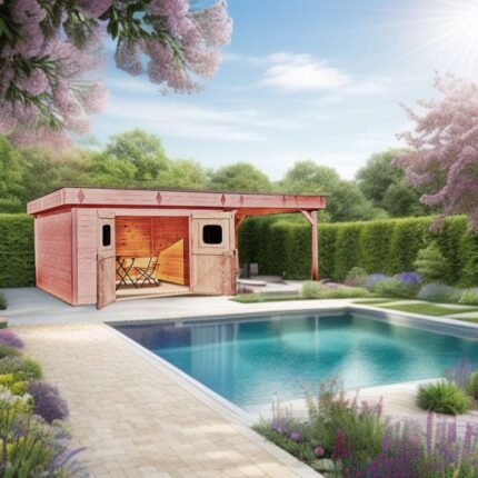 Abri de jardin bois HABRITA Din 4040.02 b Ep.28 mm, 29.04 m²