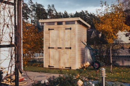 Upyard Abri de Jardin Strongbox M - Robuste Cabane à Outils en Bois, 163x127 cm, Naturel