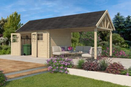 Abri jardin avec auvent 22m2