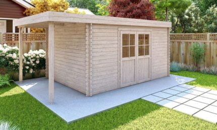 Abri de jardin TOUSCHALETS JONZAC 12 APPENTIS bois brut 484x280cm ép 28mm