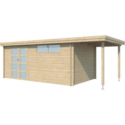 Chalet en bois 14.9 m² avec extension Moderne Avec plancher Gardenas