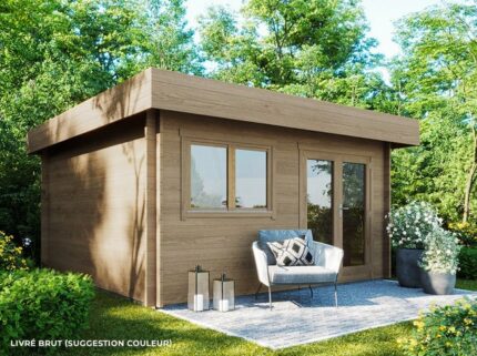 Chalet de jardin bois JULIA - Epicéa - 16m² - 400 x 400 cm - Abri bois naturel