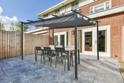 Tonnelle autoportée MIRA 4x3 m Gris clair