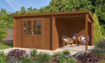 Abri de jardin TOUSCHALETS TAMPA bois traité 485x292cm ép 34mm