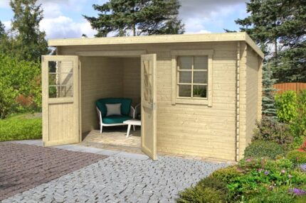 Abri de jardin bois Amira Brut 275 | 28 mm | 10,09 m²