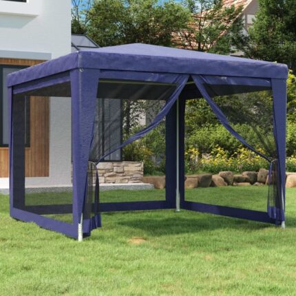 Maison Exclusive - Tente de fête avec 4 parois latérales en maille Bleu 3x3 m PEHD