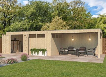 Abri jardin panneaux bois 26.90m2