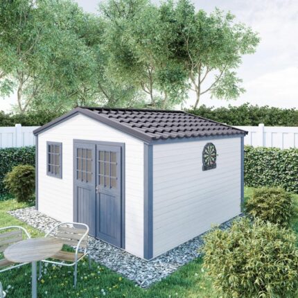 Abri de jardin bois CERLAND Madeira shelty14+ Ep.28 mm, 13.8 m²