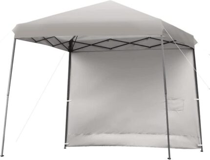 Tonnelle de Jardin 3x3m -Hauteur Réglable avec Parois Latérales Amovibles et Sac à roulettes, Gris