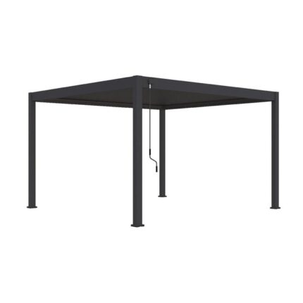 Pergola bioclimatique autoportante anthracite - 400 x 400 x H. 258 cm