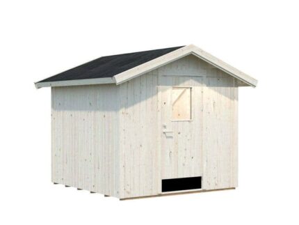 Abri de jardin Lucas Palmako, 2.8x2.9m dim. ext. (cas échéant incl. débord de toit) naturel, épaisseur paroi : 16mm, 8,1m² totale