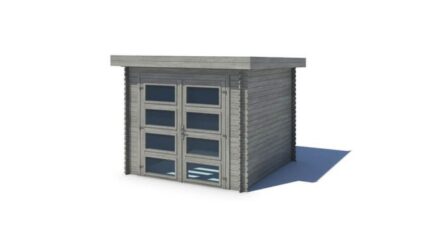 Abri de jardin en bois - 6m2 - 2,46x2,46m - Traité - Ep. 19mm - Couleur: gris - DOM280 - ALTANKA