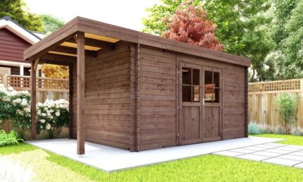 Abri de jardin TOUSCHALETS JONZAC 12 APPENTIS bois traité autoclave 484x280cm ép 28mm