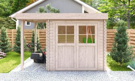 Abri de jardin TOUSCHALETS JONZAC 5 APPENTIS bois brut 309x205cm ép 28mm