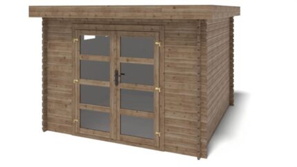 Abri de jardin en bois - 9m2 - 3x3m - Traité - Ep. 28mm - Couleur: marron - DOM629 - ALTANKA