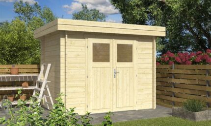 Abri de jardin TOUSCHALETS LYON 5 bois 248x188cm ép 34mm - porte semi-vitrée