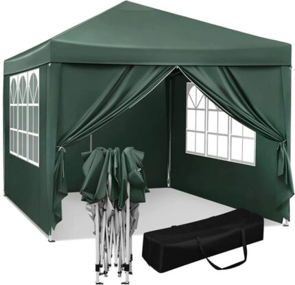 WOLTU Tonnelle de Jardin. Auvent Pliable Imperméable. Protection du Soleil UV 50+. Hauteur Réglable 3x3m. Vert