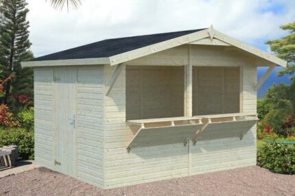Kiosque de vente Stella 8,2 m² Palmako, 3.6x3.2m dim. ext. (cas échéant incl. débord de toit) naturel, 16mm, 11,6m² superficie totale