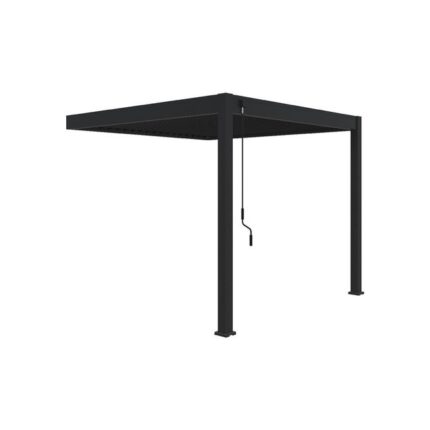 Pergola bioclimatique adossée anthracite - 300 x 300 x H. 258 cm