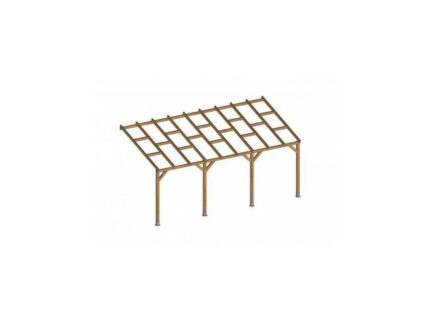 Toit Couv'Terrasse ? en bois 3x5,5 m - Sans toit polycarbonate